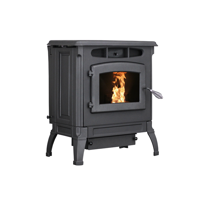 Breckwell SPC4000 Cast Iron Pellet Stove, 42,000 BTU, 45 lb Hopper, Heats up to 2,000 sq ft, Radiant & Forced Air Heat, Digital Control - Black