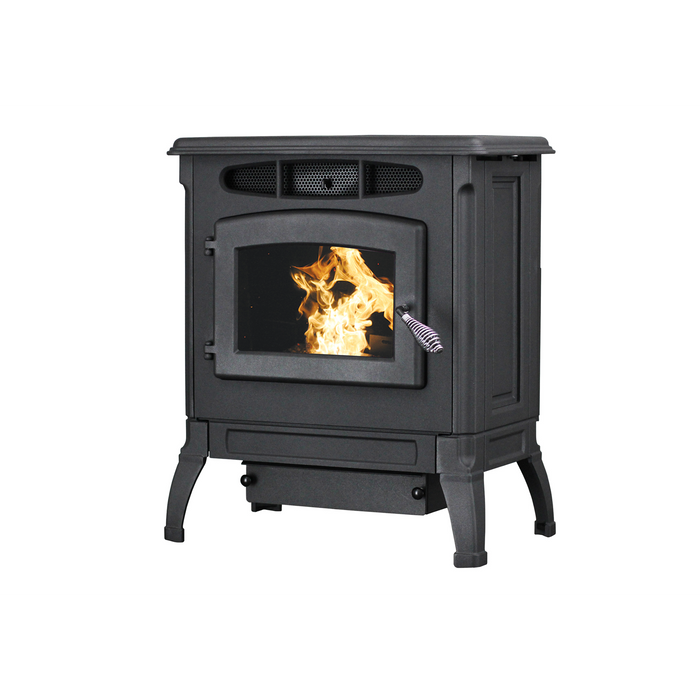 Breckwell SPC4000 Cast Iron Pellet Stove, 42,000 BTU, 45 lb Hopper, Heats up to 2,000 sq ft, Radiant & Forced Air Heat, Digital Control - Black