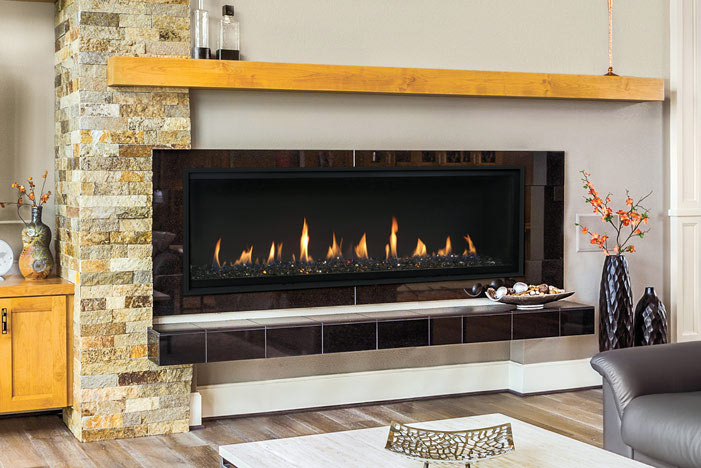 Superior 48 inch Linear Direct Vent Gas Fireplace, Natural Gas, Frameless Design, Expansive Viewing Area, Adjustable Flame Modulation, Ceramic Glass, Remote Control Operation, Safety Shut-Off, and Reliable Year-Round Performance, DRL4048