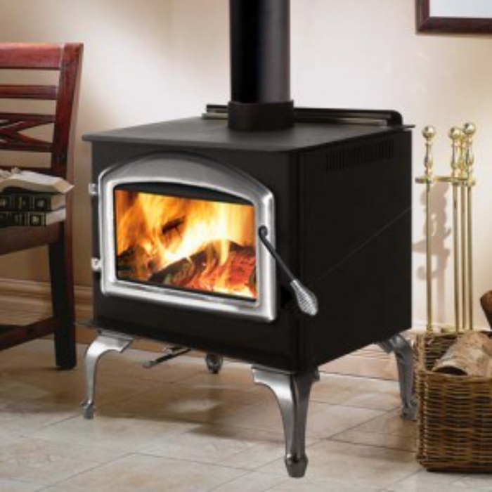 IronStrike Performer S210 Wood-Burning Stove, 76,000 BTU, Heats 1200-2000 sq ft, 20" Logs, EPA Approved